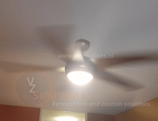 VZ Solutions – renovaties en maatwerk oplossingen – Plafondventilator monteren – Ventilator aan het plafond monteren – plafond ventilator met afstandsbediening 6