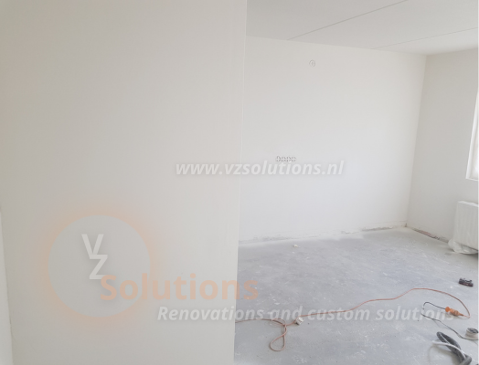 VZ Solutions – renovaties en maatwerk oplossingen – Scheidingswand verwijderen – gipsmuur verwijderen – van twee naar een kamer 2